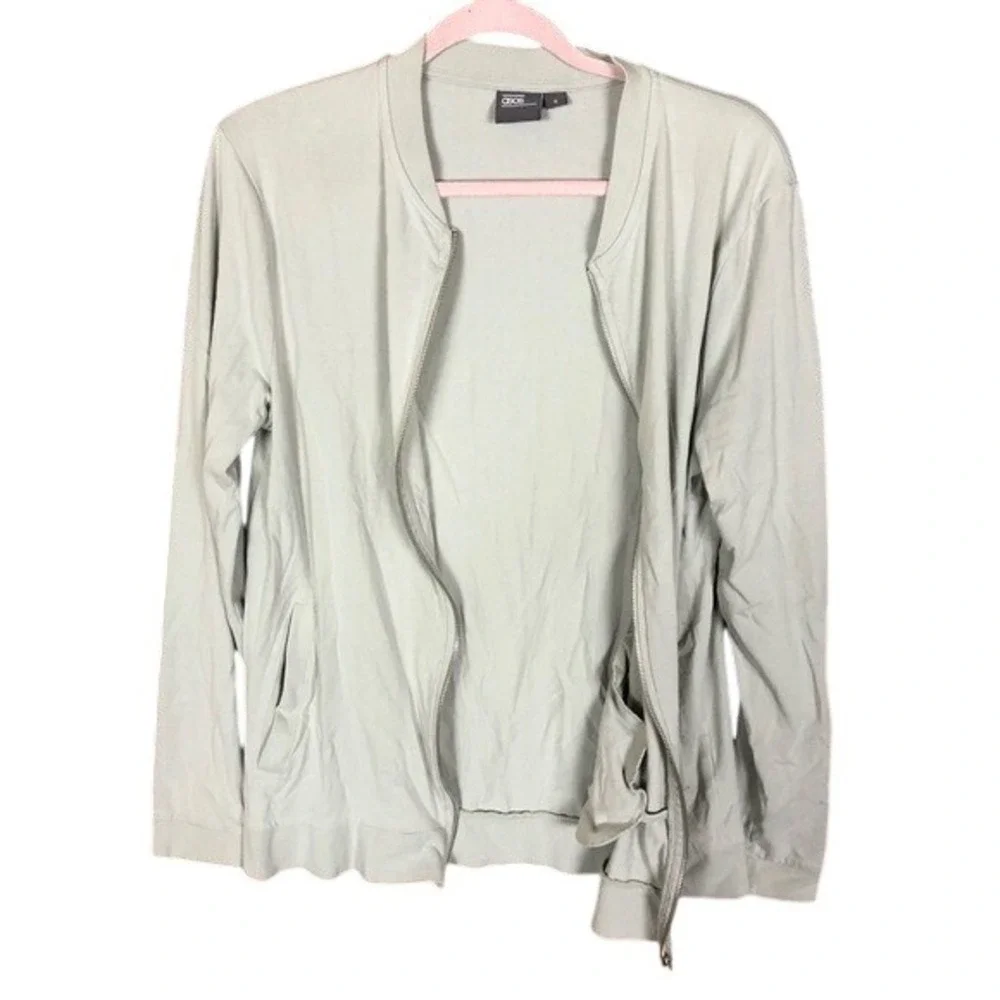 ASOS women's Gray Bomber Style Zip Up Cardigan Jacket‎ Size Medium